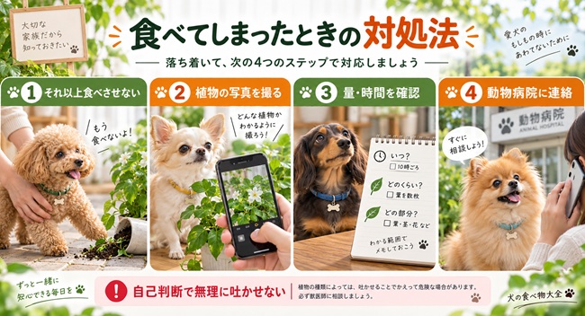 犬が危険な植物を食べて島っと時の対処法
