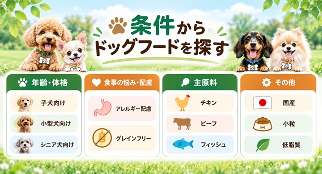 条件からドッグフードを探す